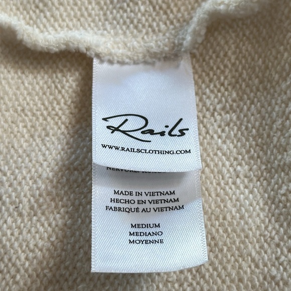 Rails Signature Sweatshirt Ivory Rainbow Lettering Women’s M Terry Casual Prep‎ - Picture 10 of 12